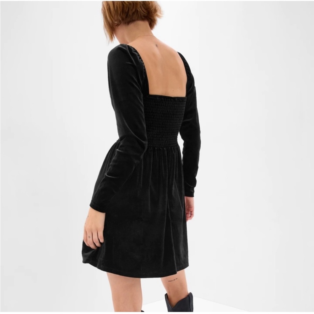 Gap Smocked Velvet Mini Dress